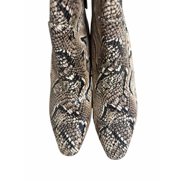 Vince Camuto Knee High Boots Leather Fendel Snake Print Stiletto Heel NEW - Picture 4 of 8